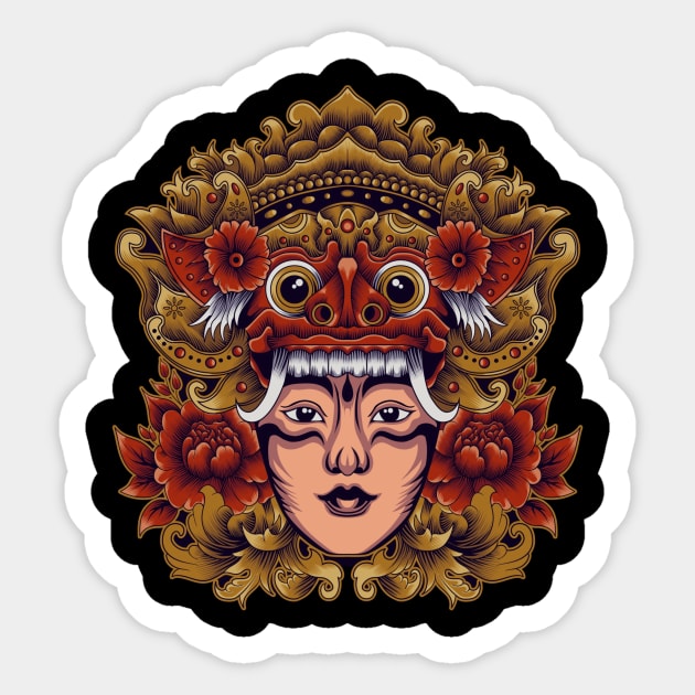 Balinese Mask Sticker by KINNFUL